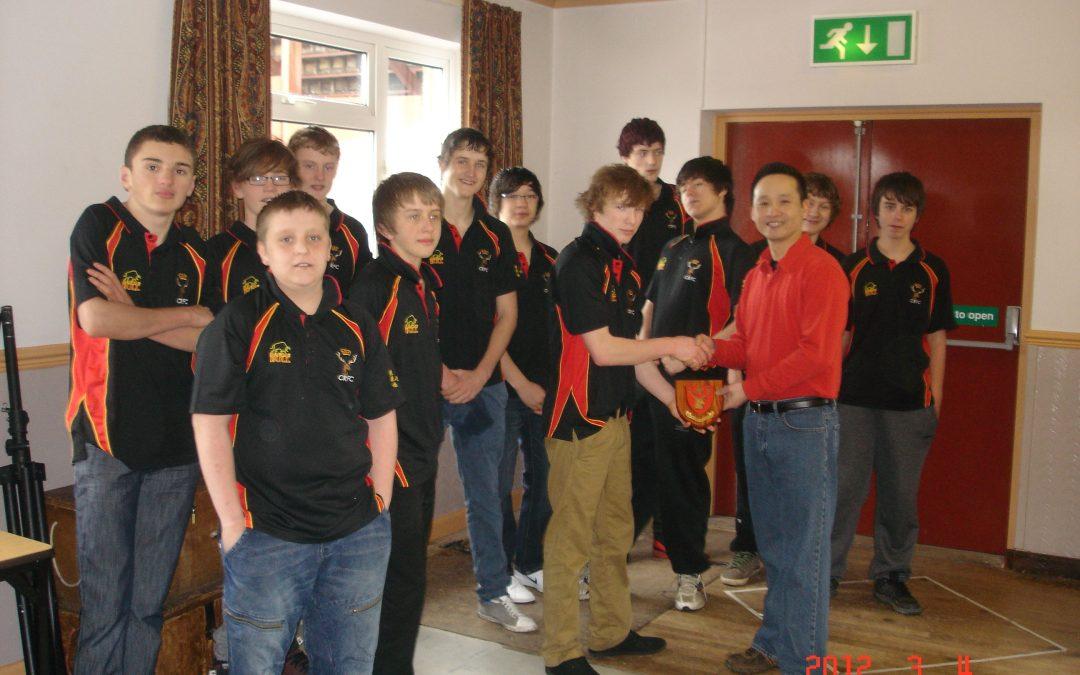 Under 15’s thank Lotus Chinese for their support